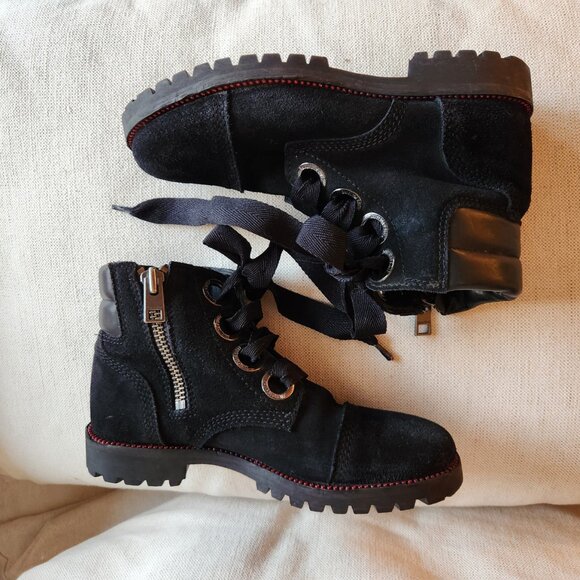 Zadig & Voltaire Black Suede Low Combat-Style Boots - EUC - Picture 3 of 14